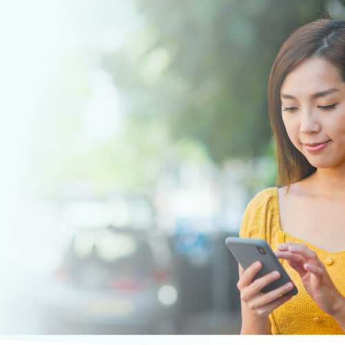 Woman using smartphone