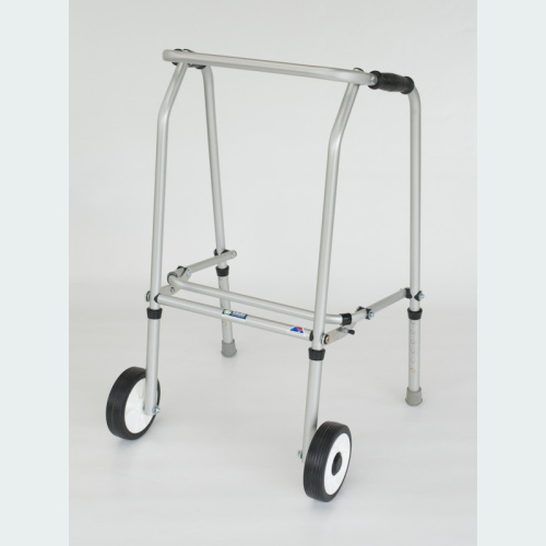 Aluminium Folding Adjustable Walker - SHORT - 2 Wheels / 2 Rubber Feet Aluminium Folding Adjustable Walker - SHORT - 2 Wheels / 2 Rubber Feet