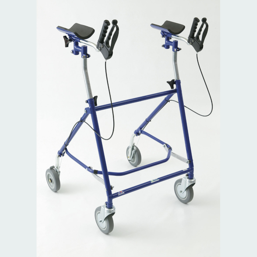 Giant Rehab Walker with Forearm Troughs - 2 Castors / 2 Wheels - Brakes