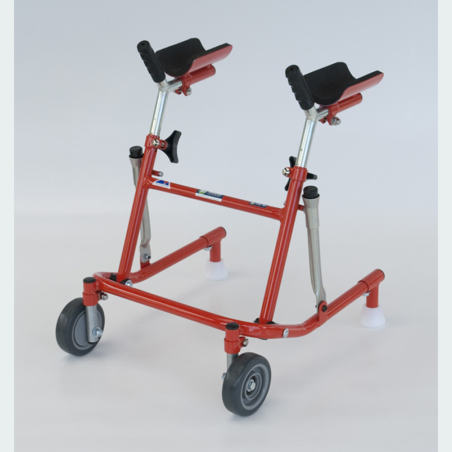 Tiny Tot Walker with Forearm Troughs - 2 Wheels / 2 Glide Feet