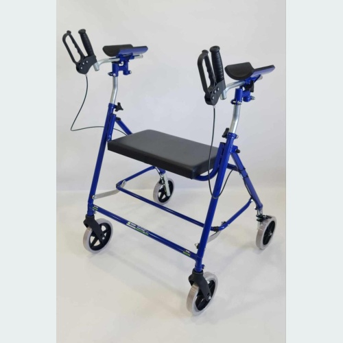 Super Giant Forearm Rehab Walker with Brakes & Seat- 2 8"Castors / 2 8" Wheels