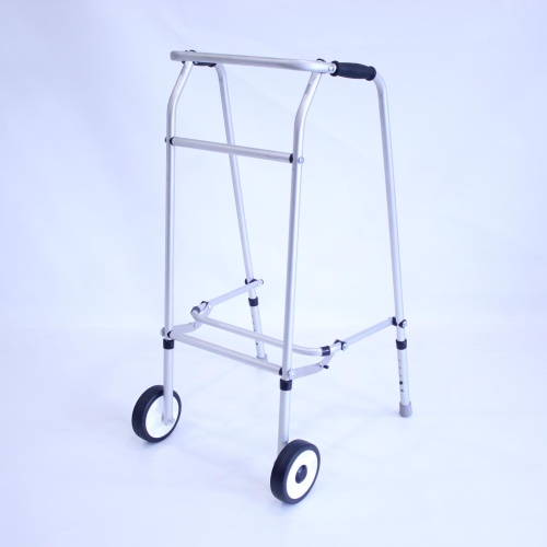 Aluminium Folding Adjustable Walker - EXTRA TALL - 2 Wheels / 2 Rubber Feet Aluminium Folding Adjustable Walker - EXTRA TALL - 2 Wheels / 2 Rubber Feet