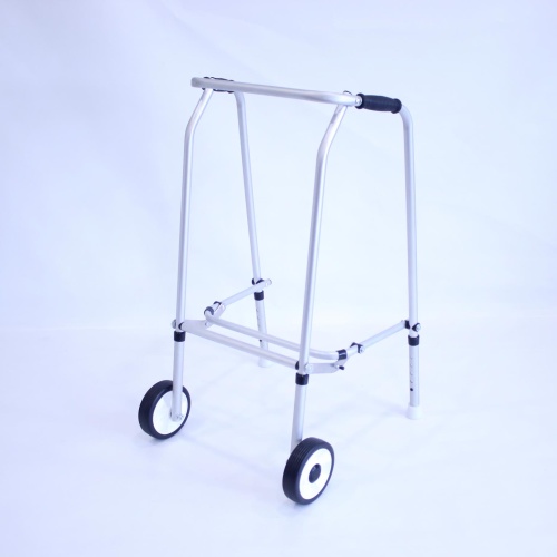 Aluminium Folding Adjustable Walker - TALL - 2 Wheels / 2 Glide Feet