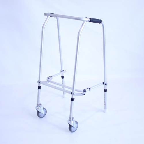 Aluminium Folding Adjustable Walker - TALL - 2 Castors / 2 Glide Feet