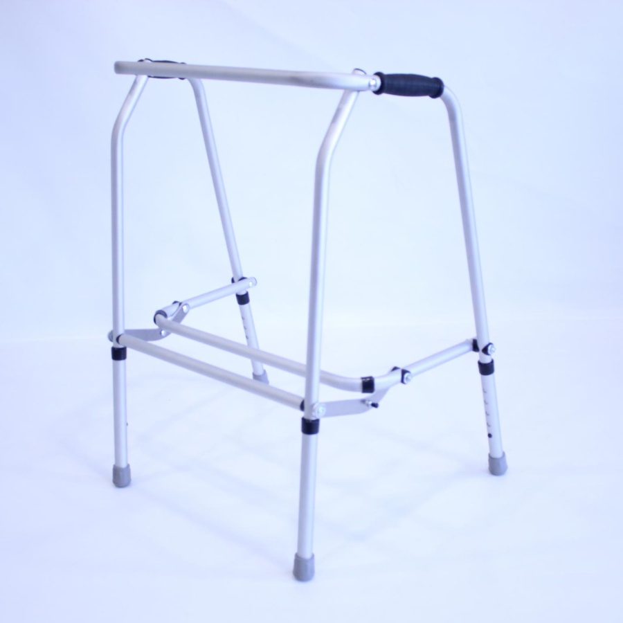 Bariatric Aluminium Folding Adjustable Walker - 4 Rubber Feet