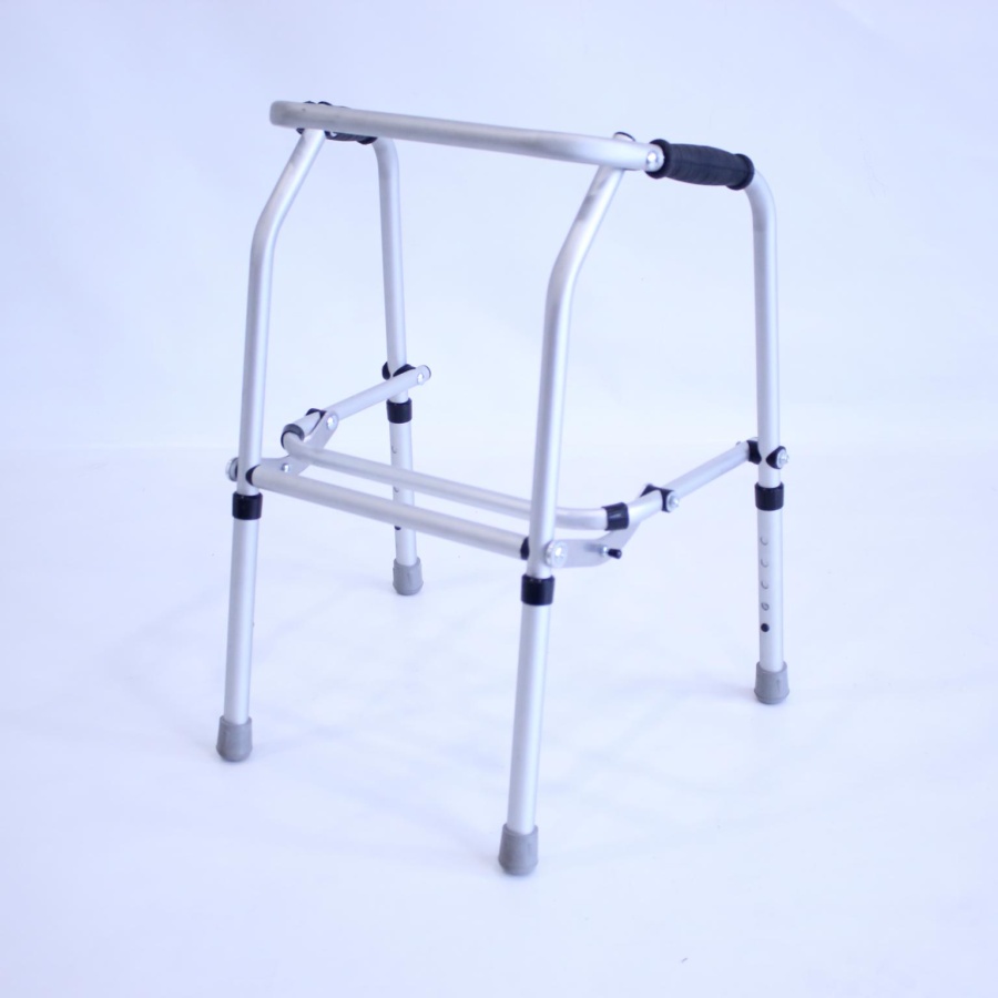 Junior Aluminium Folding Adjustable Walker - 4 Rubber Feet