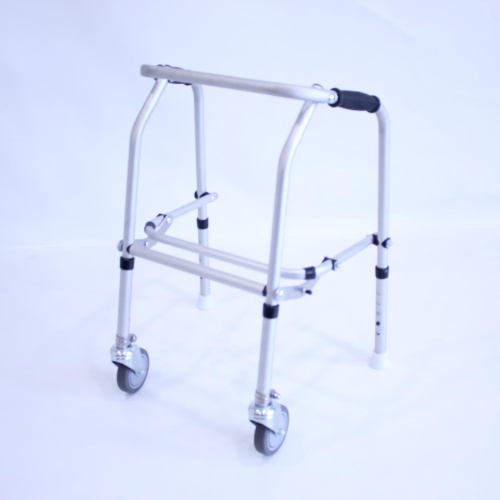 Junior Aluminium Folding Adjustable Walker - 2 Castors / 2 Glide Feet