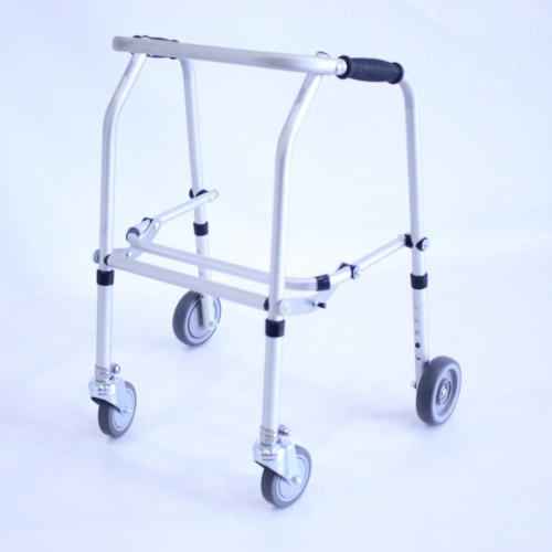 Junior Aluminium Folding Adjustable Walker - 2 Castors / 2 Wheels