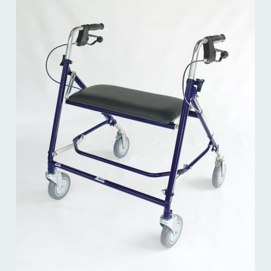 Super Giant Rehab Walker with Standard Handles Brakes & Seat 2 Castors / 2 Wheels