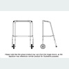 Bariatric Adjustable Walker - 2 Wheels / 2 Rubber Feet