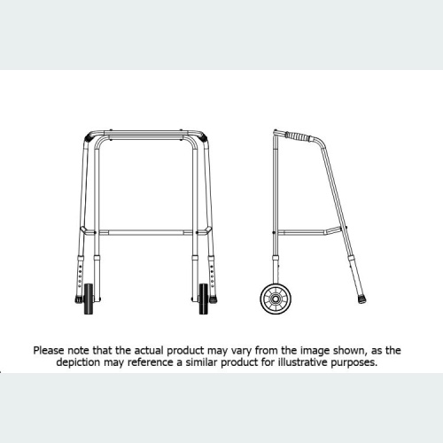 Bariatric Adjustable Walker - 2 Wheels / 2 Rubber Feet