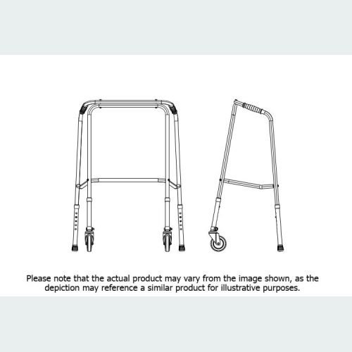 Bariatric Adjustable Walker - 2 Castors / 2 Rubber Feet Bariatric Adjustable Walker - 2 Castors / 2 Rubber Feet