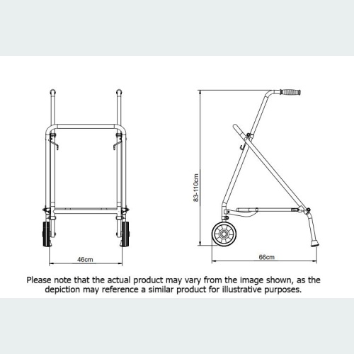 Easy Fold Rehab Forearm Walker with Standard Handles - 2 Wheels / 2 Glide Feet