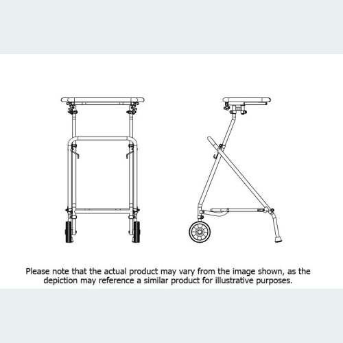 Easy Fold Rehab Forearm Walker with Pulpit Top - 2 Wheels / 2 Glide Feet