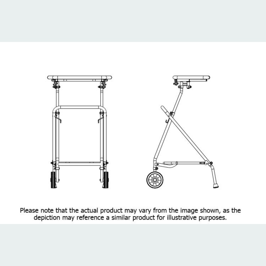 Easy Fold Rehab Forearm Walker with Pulpit Top - 2 Wheels / 2 Glide Feet