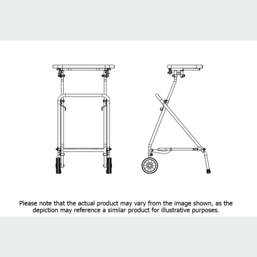 Easy Fold Rehab Forearm Walker with Pulpit Top - 2 Wheels / 2 Rubber Feet