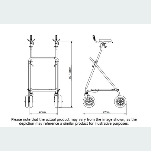 Easy Fold Rehab Forearm Walker with Standard Handles - 2 8" Castors / 2 8" Wheels Easy Fold Rehab Forearm Walker with Standard Handles - 2 8" Castors / 2 8" Wheels