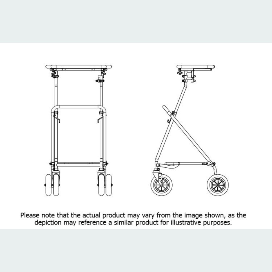 Easy Fold Rehab Forearm Walker with Pulpit Top - 2 8" Castors / 2 8" Wheels
