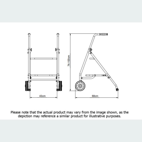Rover Max Walker with Standard Handles - 2 Wheels / 2 Rubber Feet