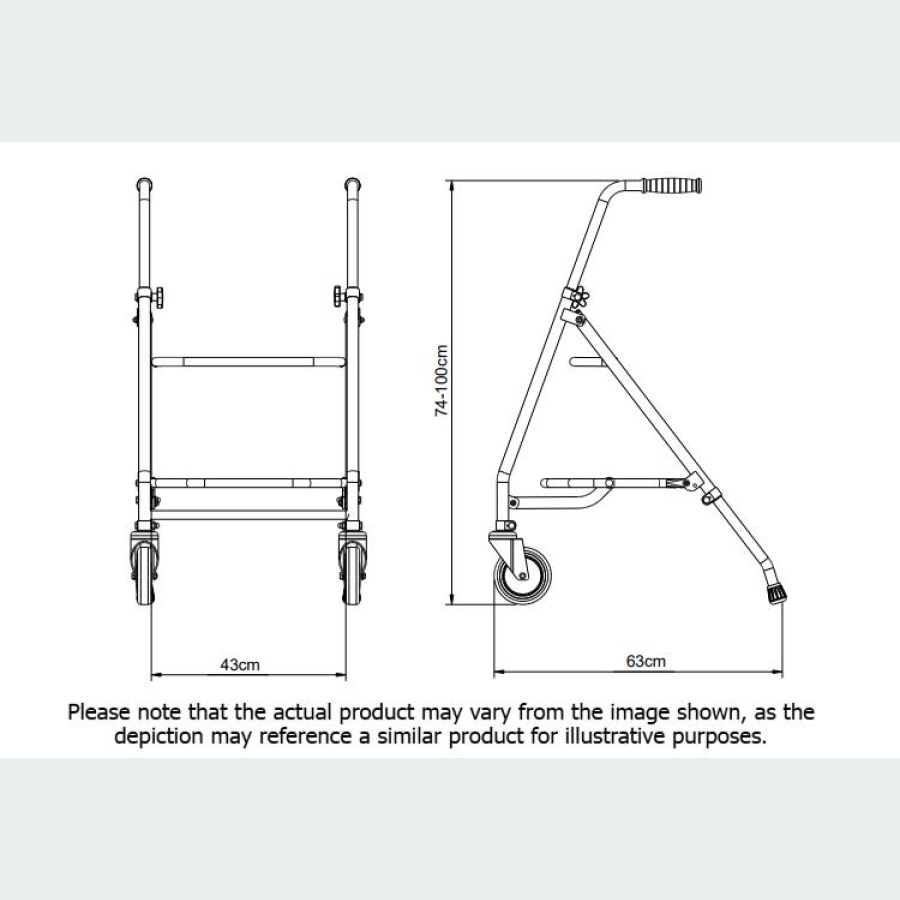 Rover Max Walker with Pram Handle - 2 Castors / 2 Skis