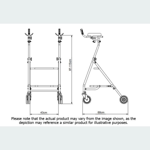 Rover Max Walker with Forearm Troughs - 2 Castors / 2 Wheels
