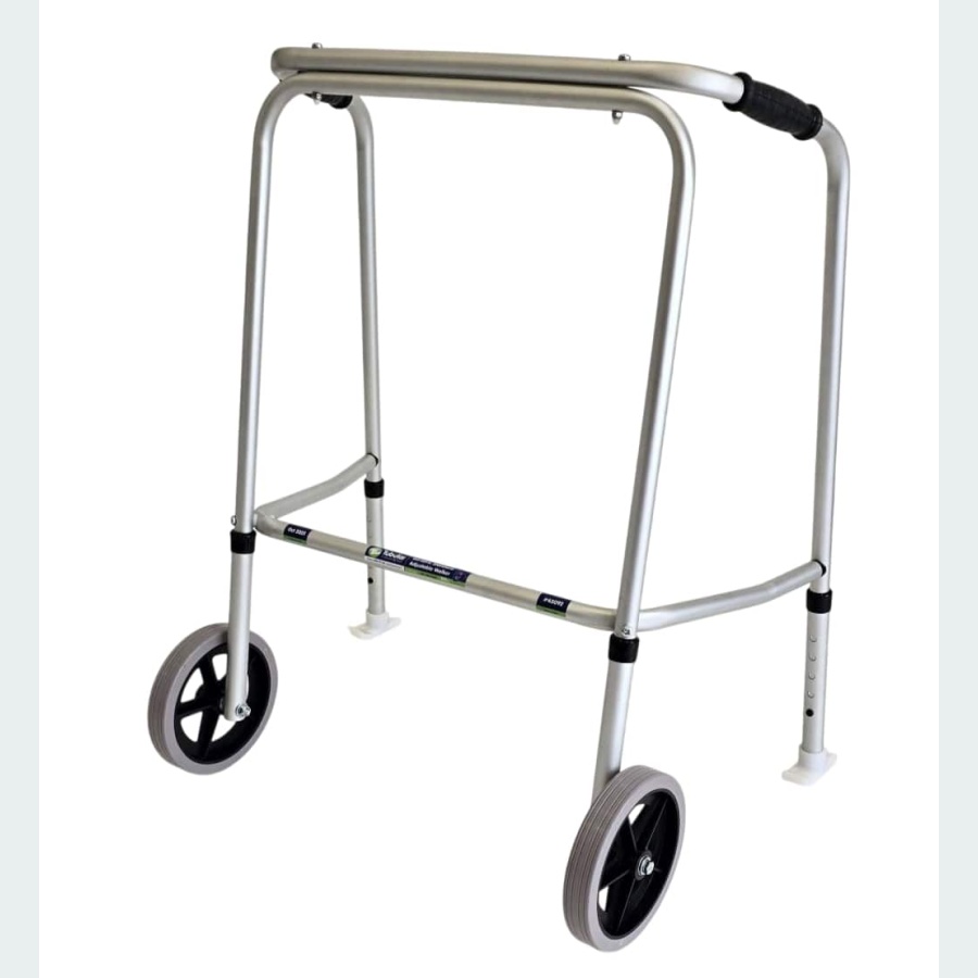 Bariatric Adjustable Walker - 2 Wheels / 2 Skis